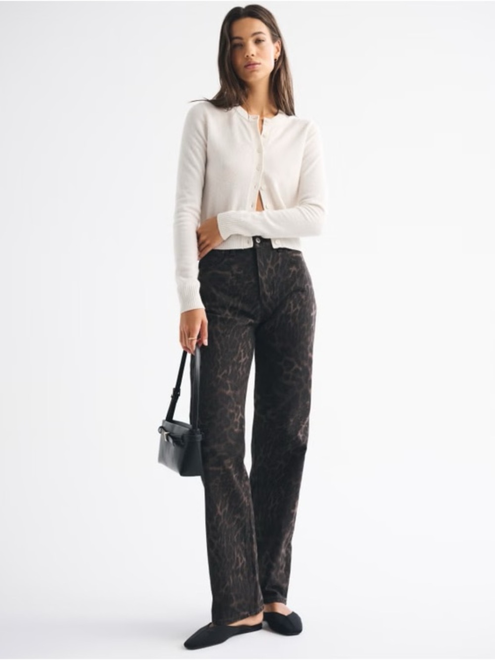 Abercrombie Curve Love High Rise 90s Relaxed Leopard Print